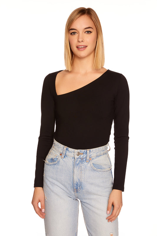 diagonal neck top